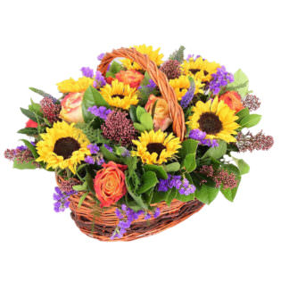 Цветы в корзинке "Прикосновение солнца"